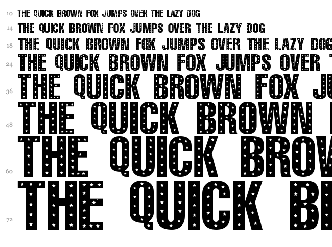 101! Star Studded font waterfall
